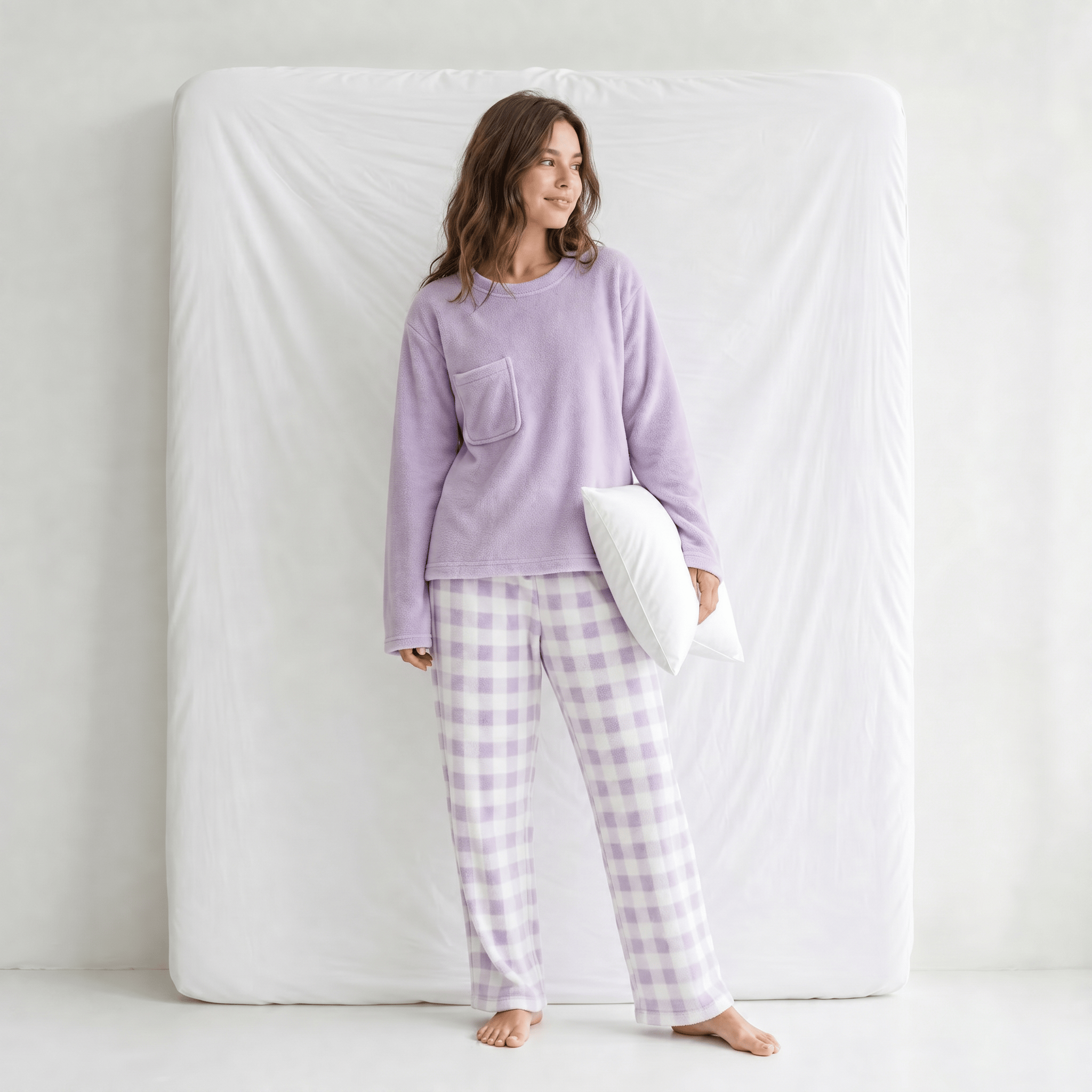 Pyjama Chaud Polaire Femme Violet