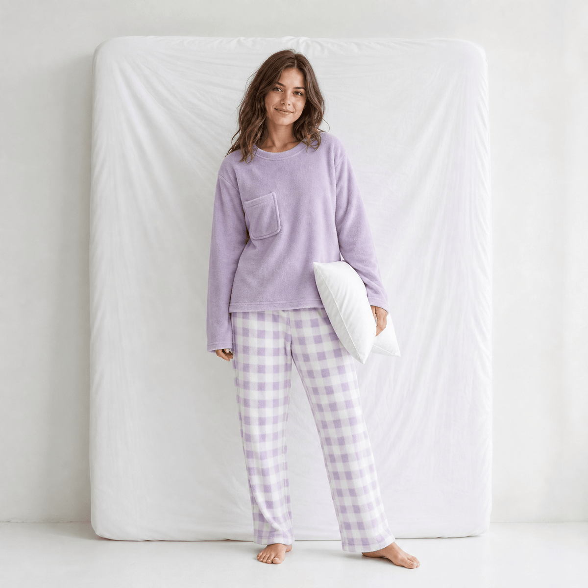 Pyjama Chaud Polaire Femme Violet