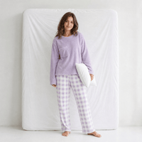 Pyjama Chaud Polaire Femme Violet