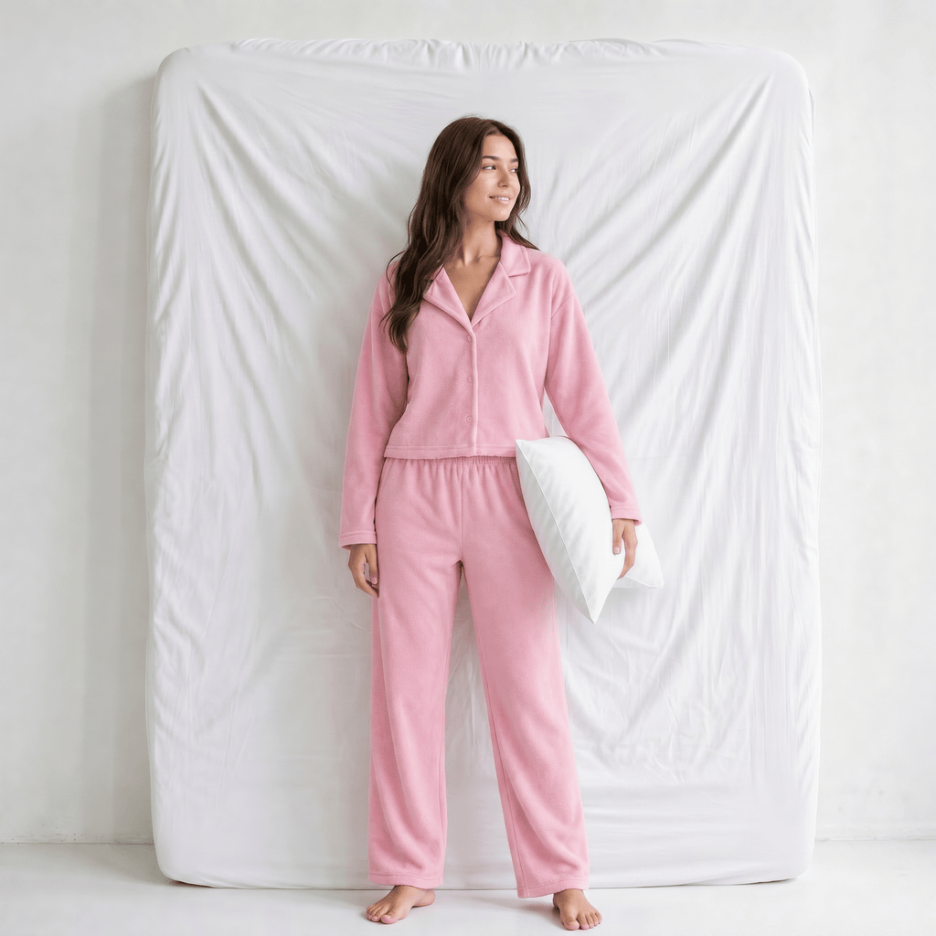 Pyjama en Velours Femme Rose