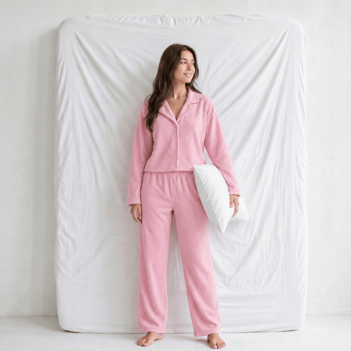 Pyjama en Velours Femme Rose