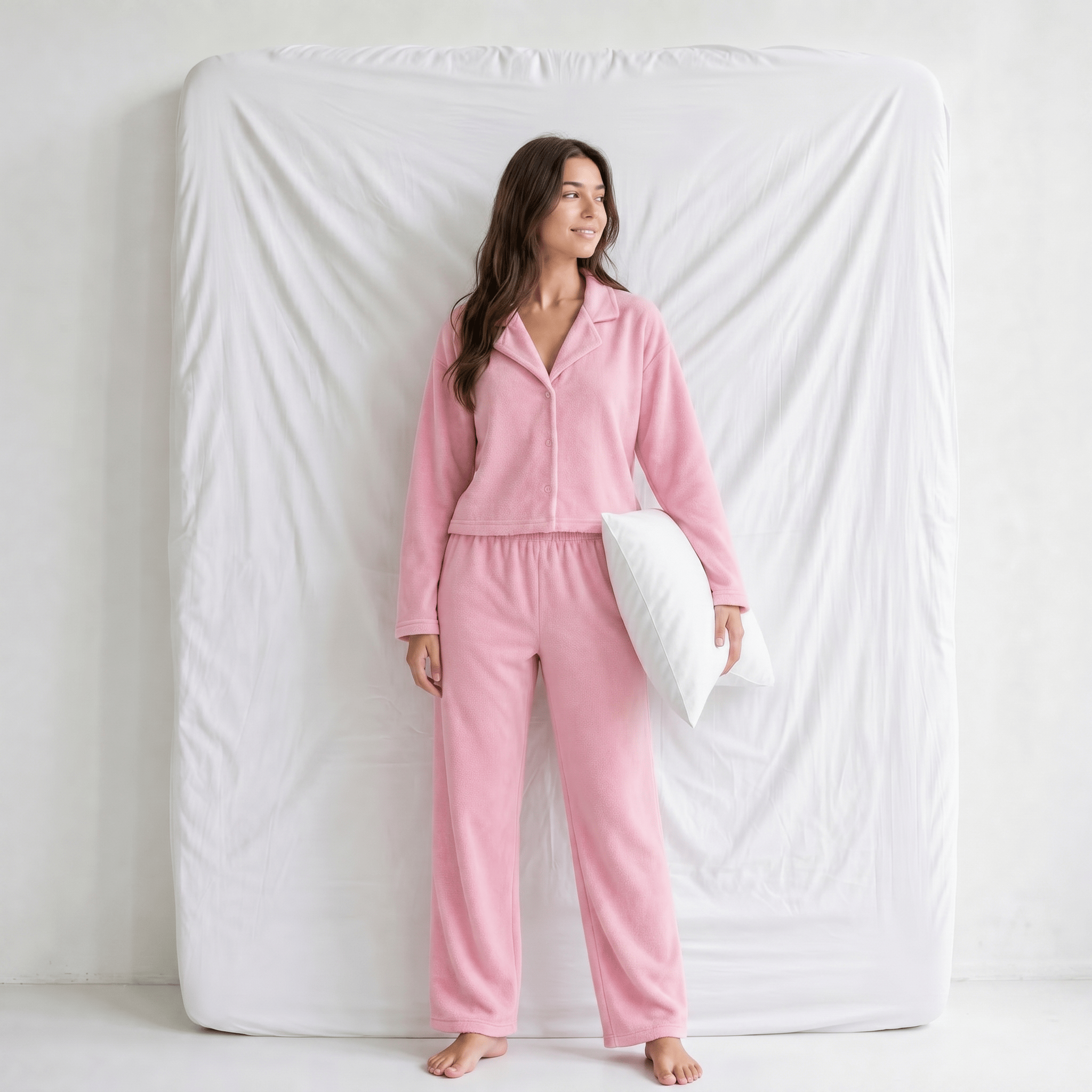Pyjama en Velours Femme Rose