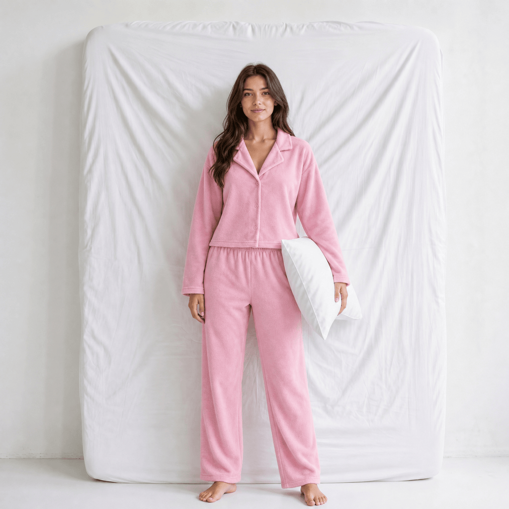 Pyjama en Velours Femme Rose