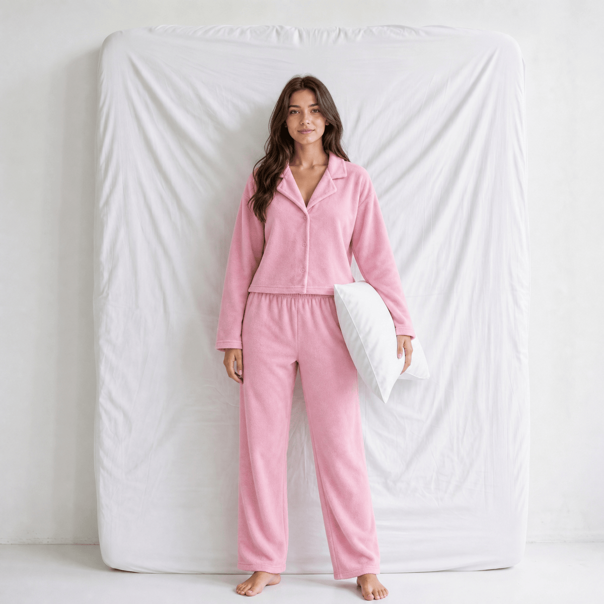Pyjama en Velours Femme Rose
