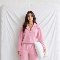 Pyjama en Velours Femme Rose