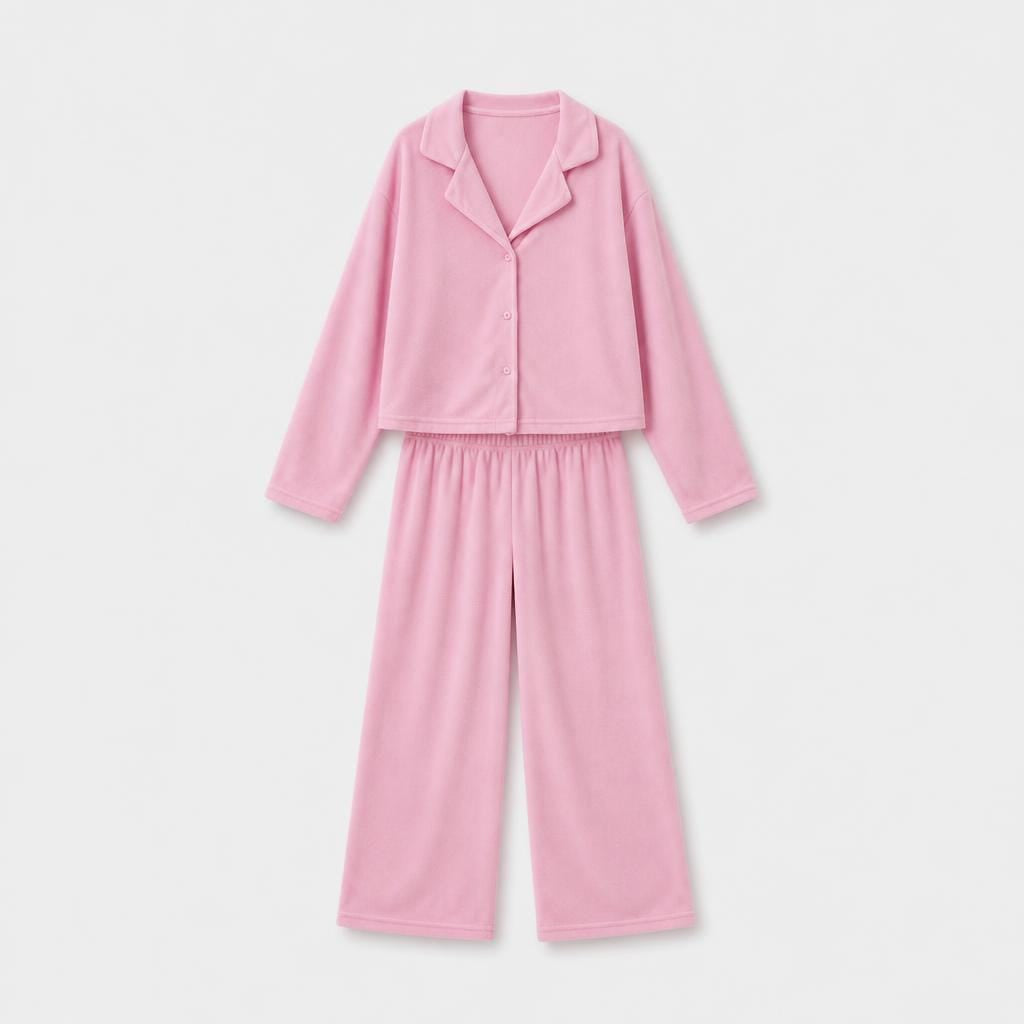 Pyjama en Velours Femme Rose