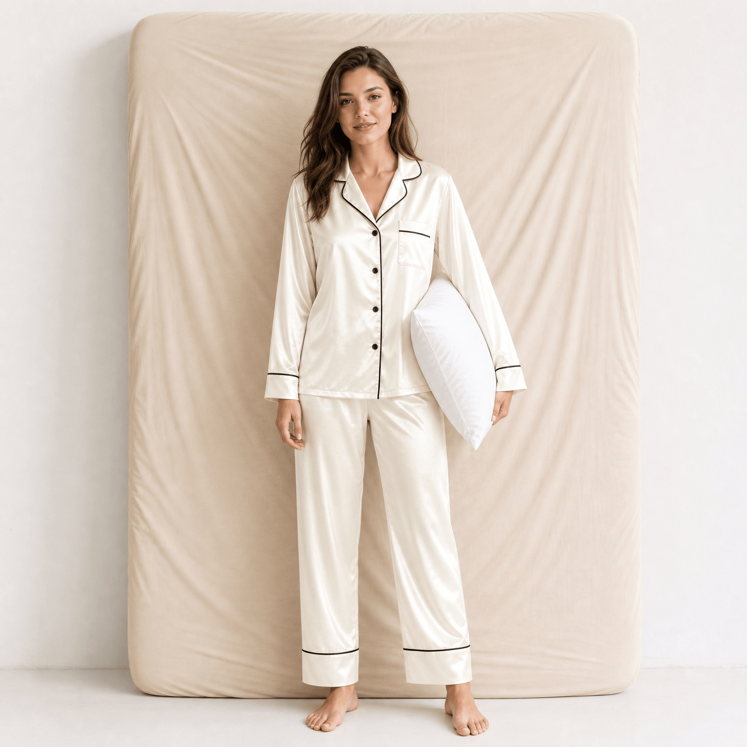 Pyjama Femme avec Col Chemise