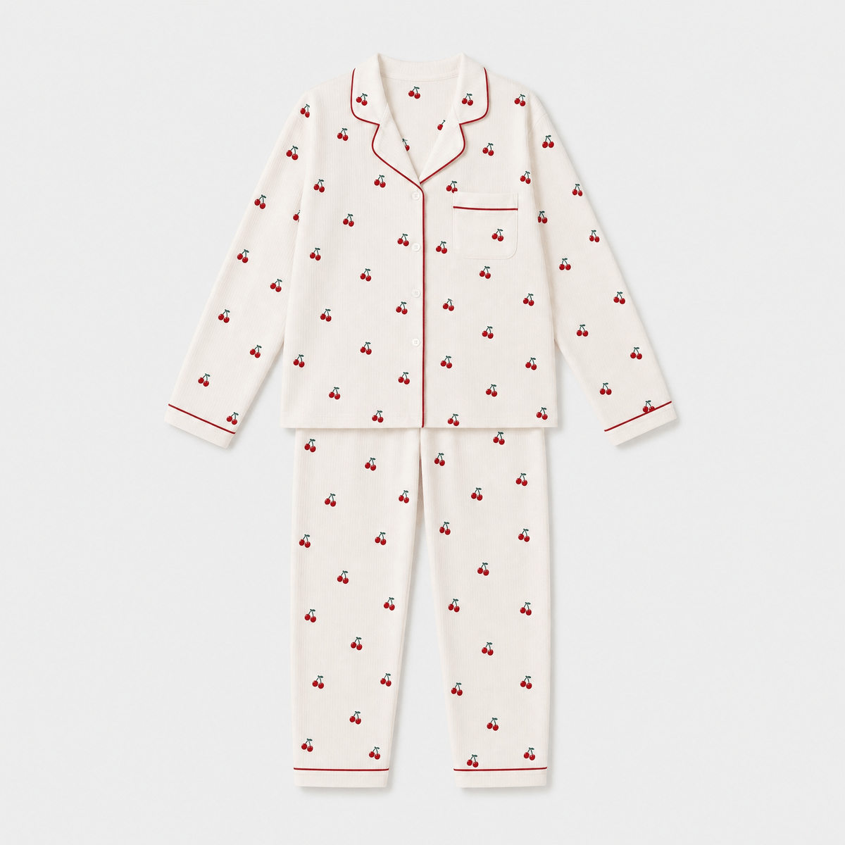 Pyjama Femme Blanc Cerise