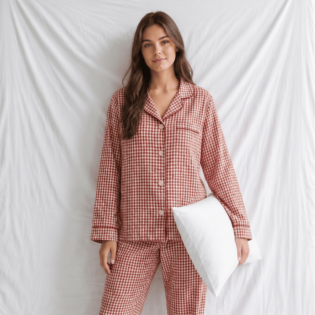 Pyjama Femme Carreaux Rouge