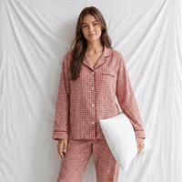 Pyjama Femme Carreaux Rouge