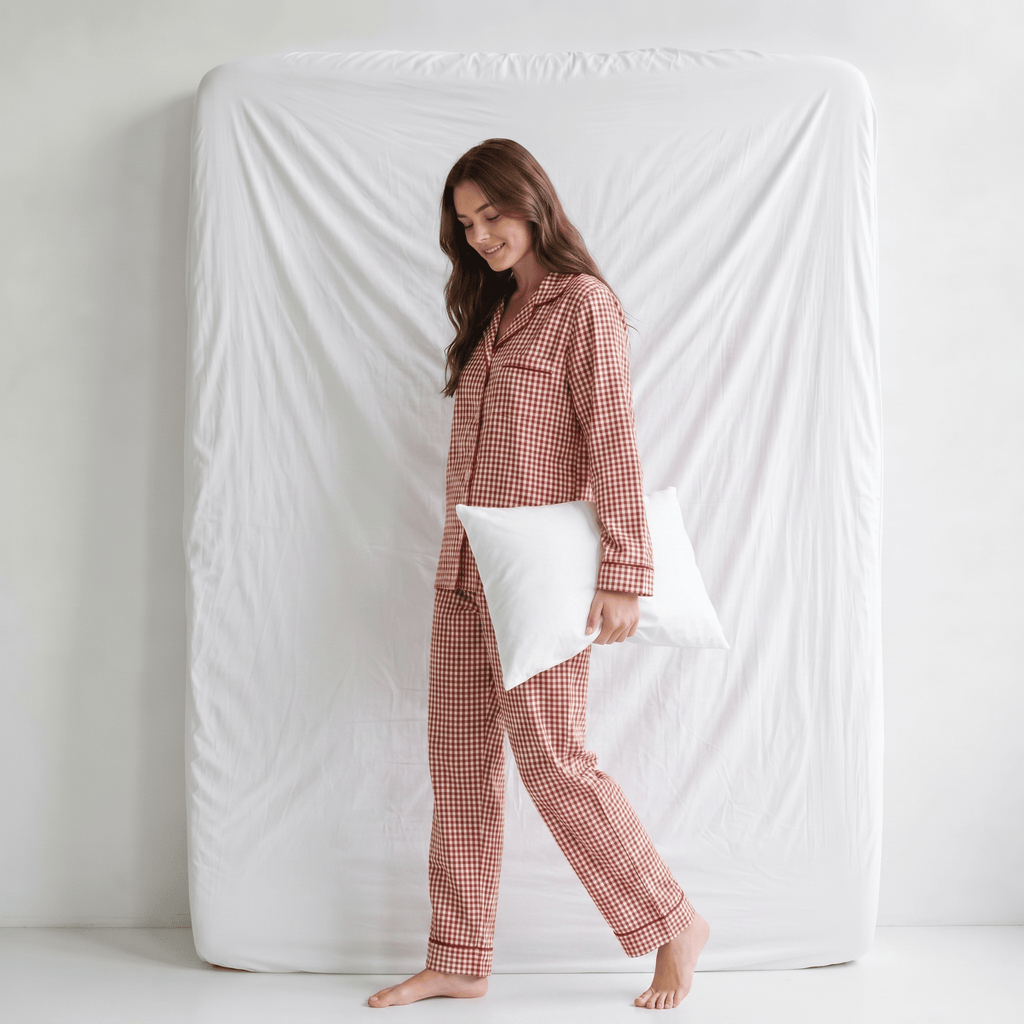 Pyjama Femme Carreaux Rouge