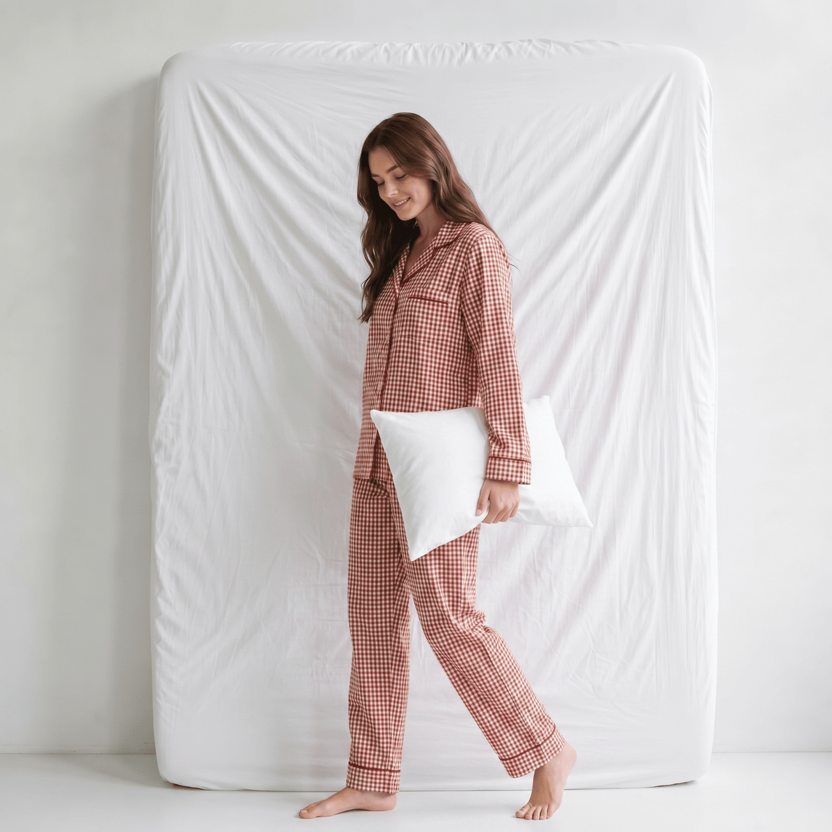 Pyjama Femme Carreaux Rouge