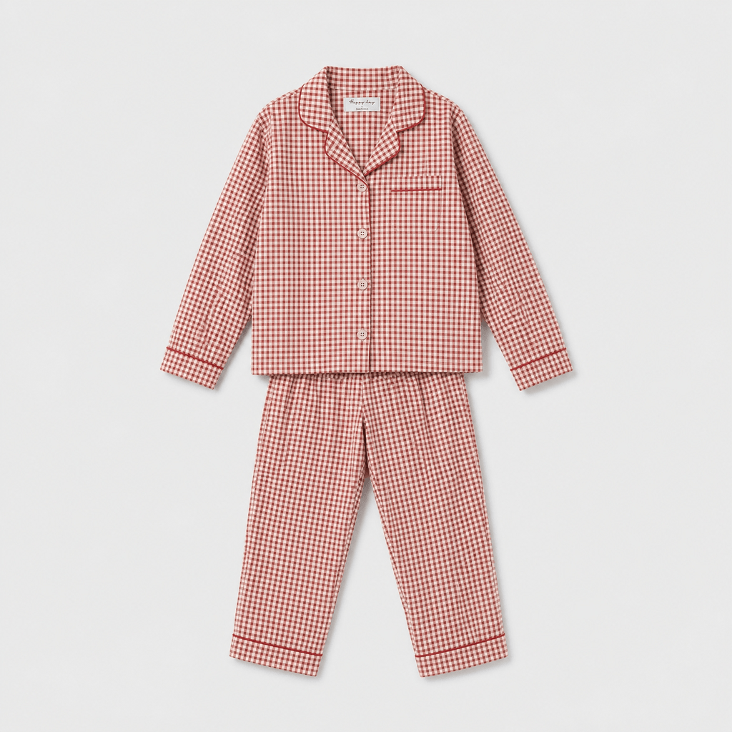 Pyjama Femme Carreaux Rouge
