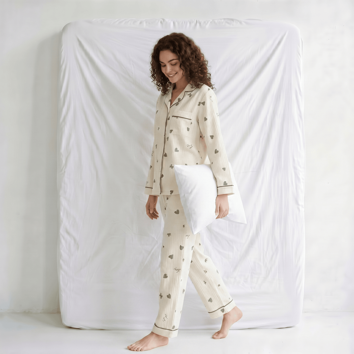 Pyjama Femme Col Chemise