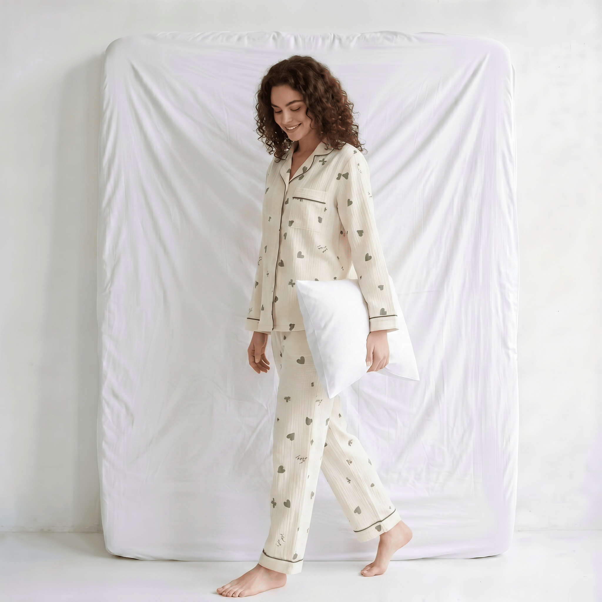 Pyjama Femme Col Chemise