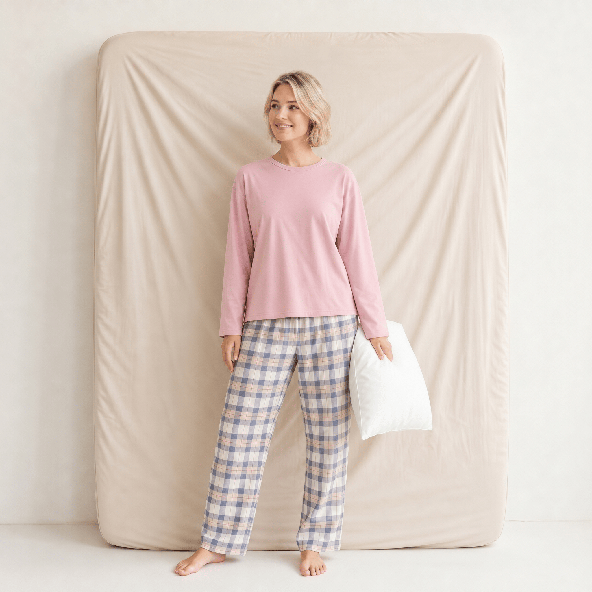 Pyjama Femme Coton Rose