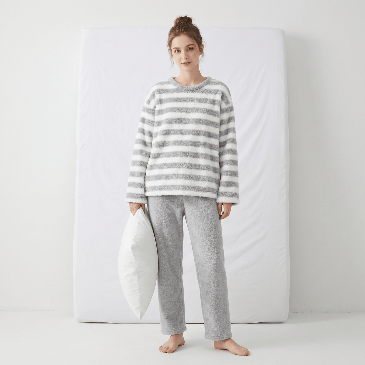 Pyjama Femme en Flanelle Rayures