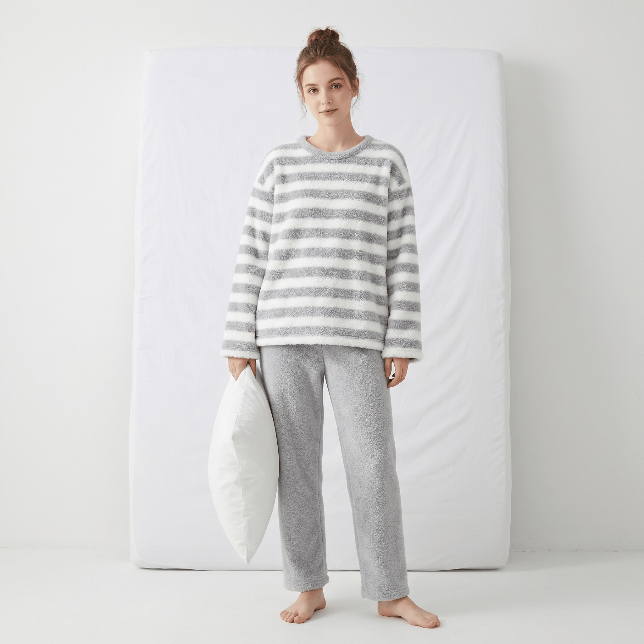 Pyjama Femme en Flanelle Rayures