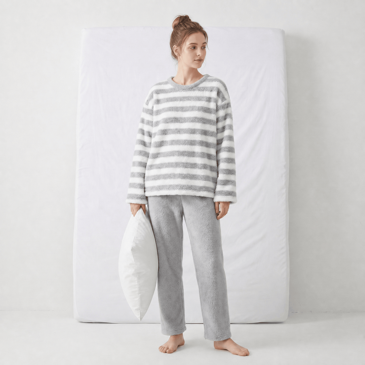 Pyjama Femme en Flanelle Rayures