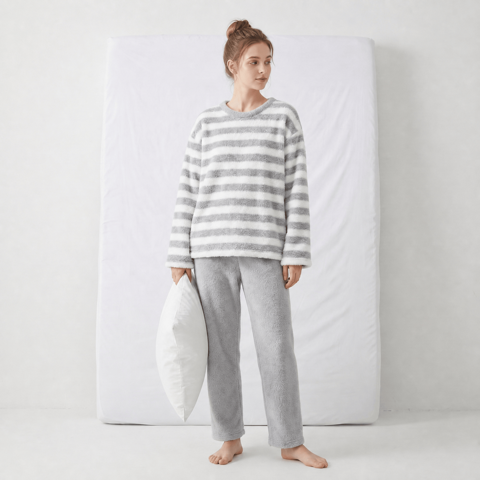 Pyjama Femme en Flanelle Rayures