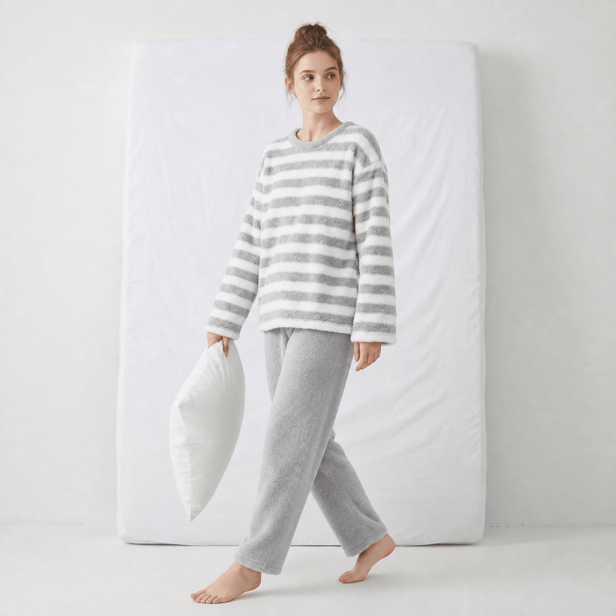 Pyjama Femme en Flanelle Rayures