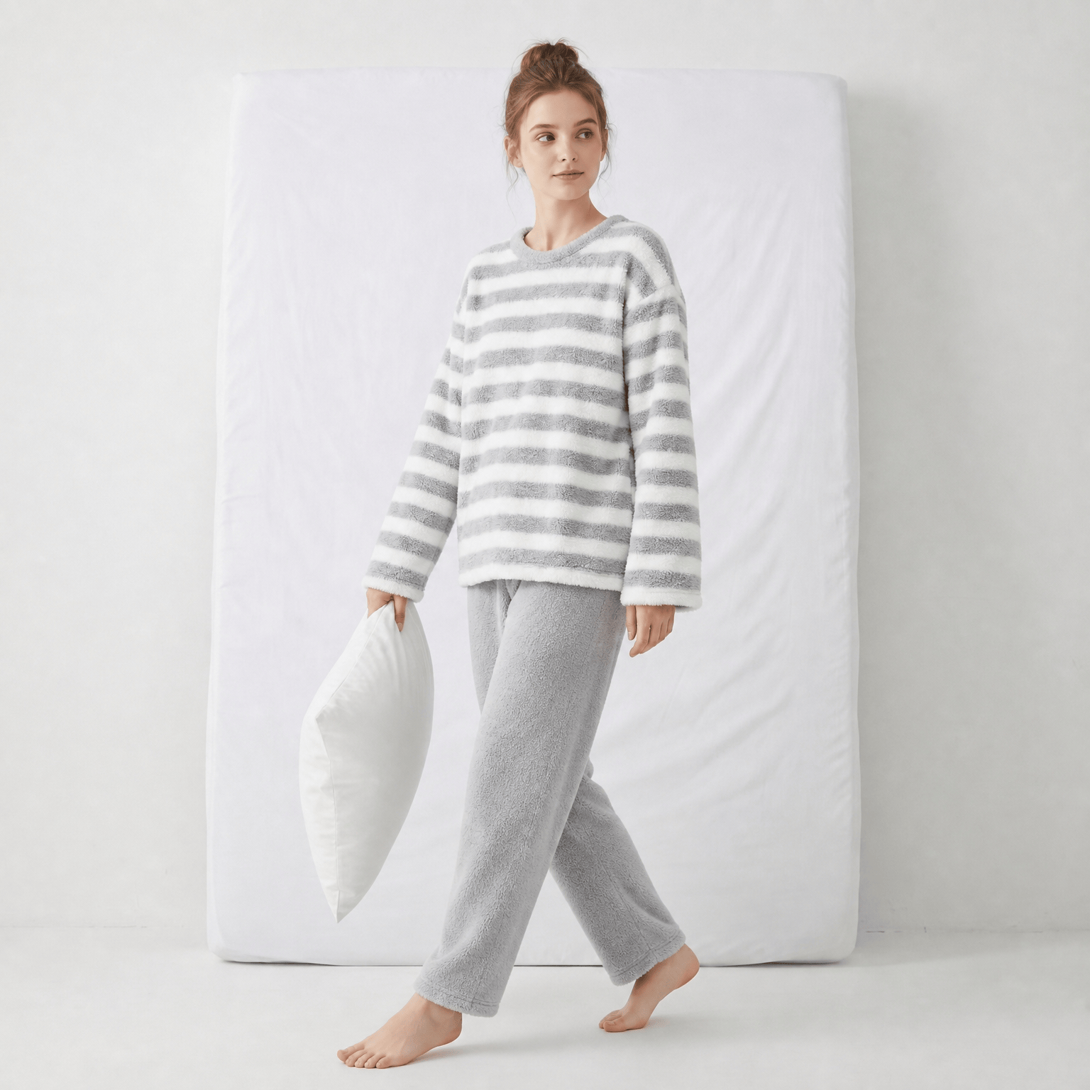 Pyjama Femme en Flanelle Rayures
