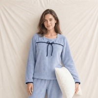 Pyjama Femme Flanelle Bleu
