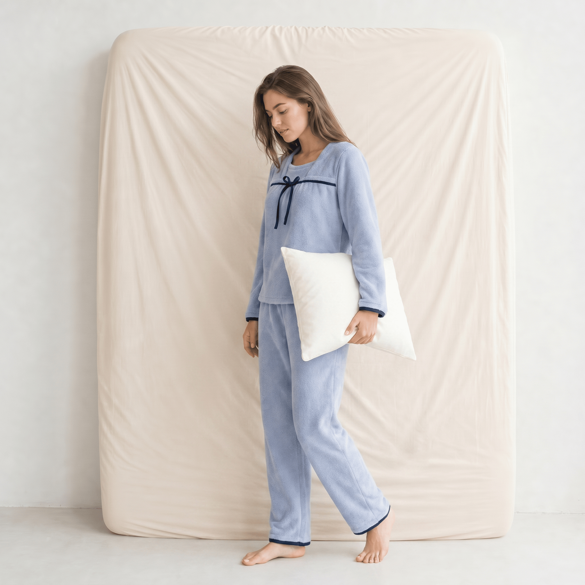 Pyjama Femme Flanelle Bleu