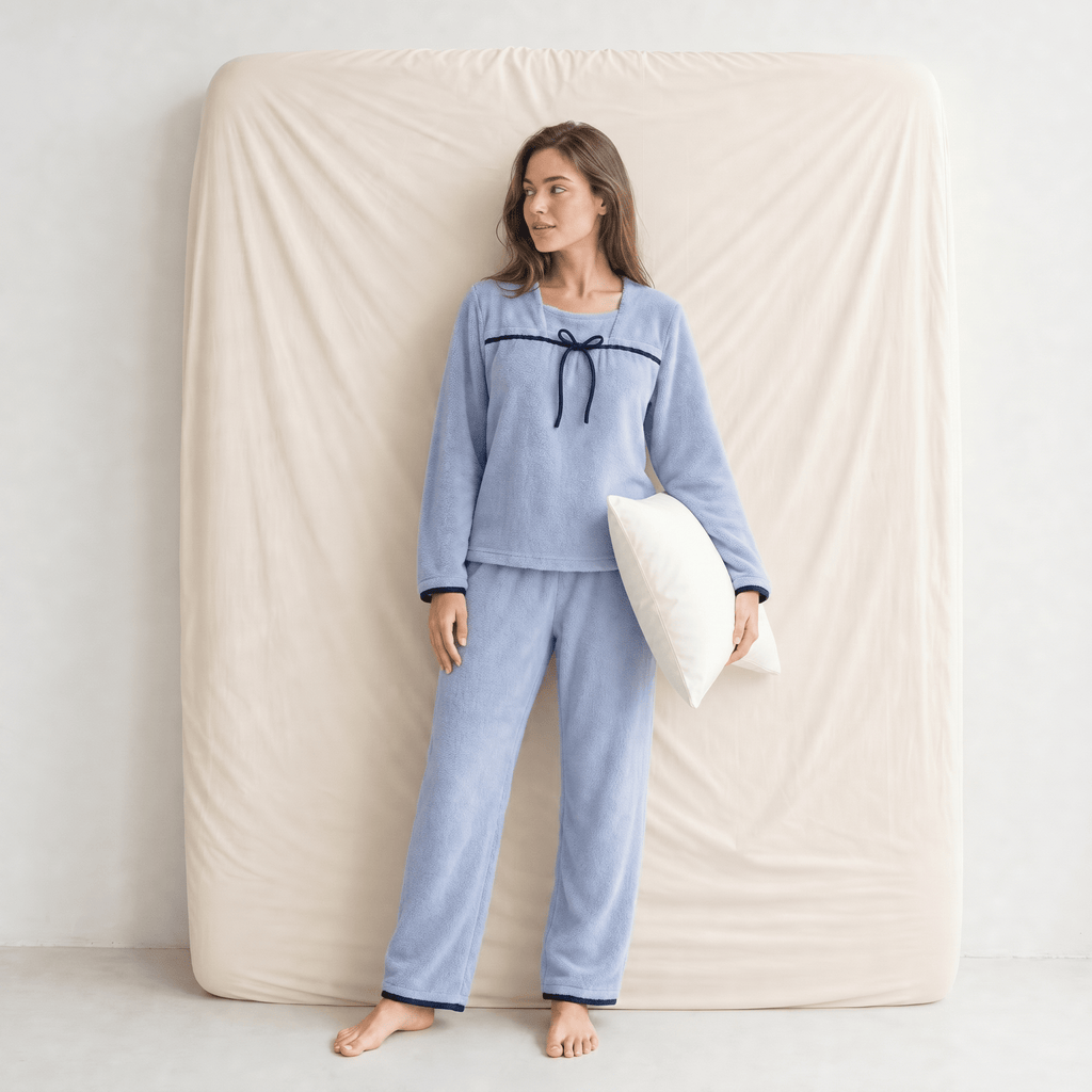 Pyjama Femme Flanelle Bleu