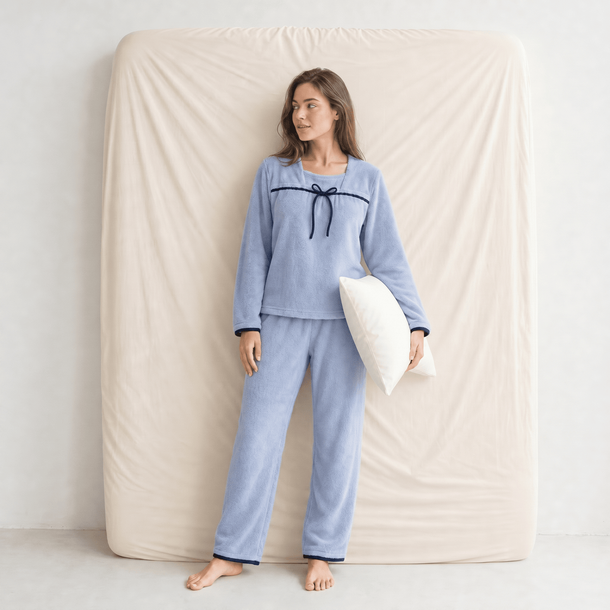 Pyjama Femme Flanelle Bleu