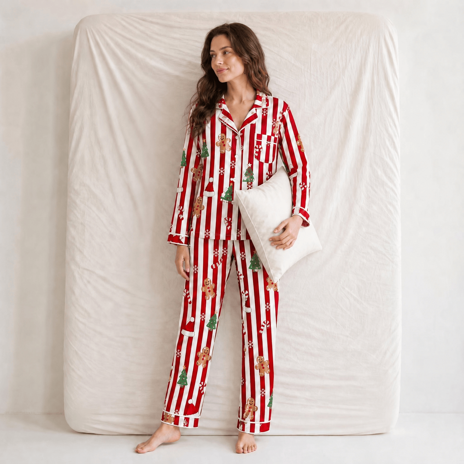 Pyjama Femme Noël Rayures