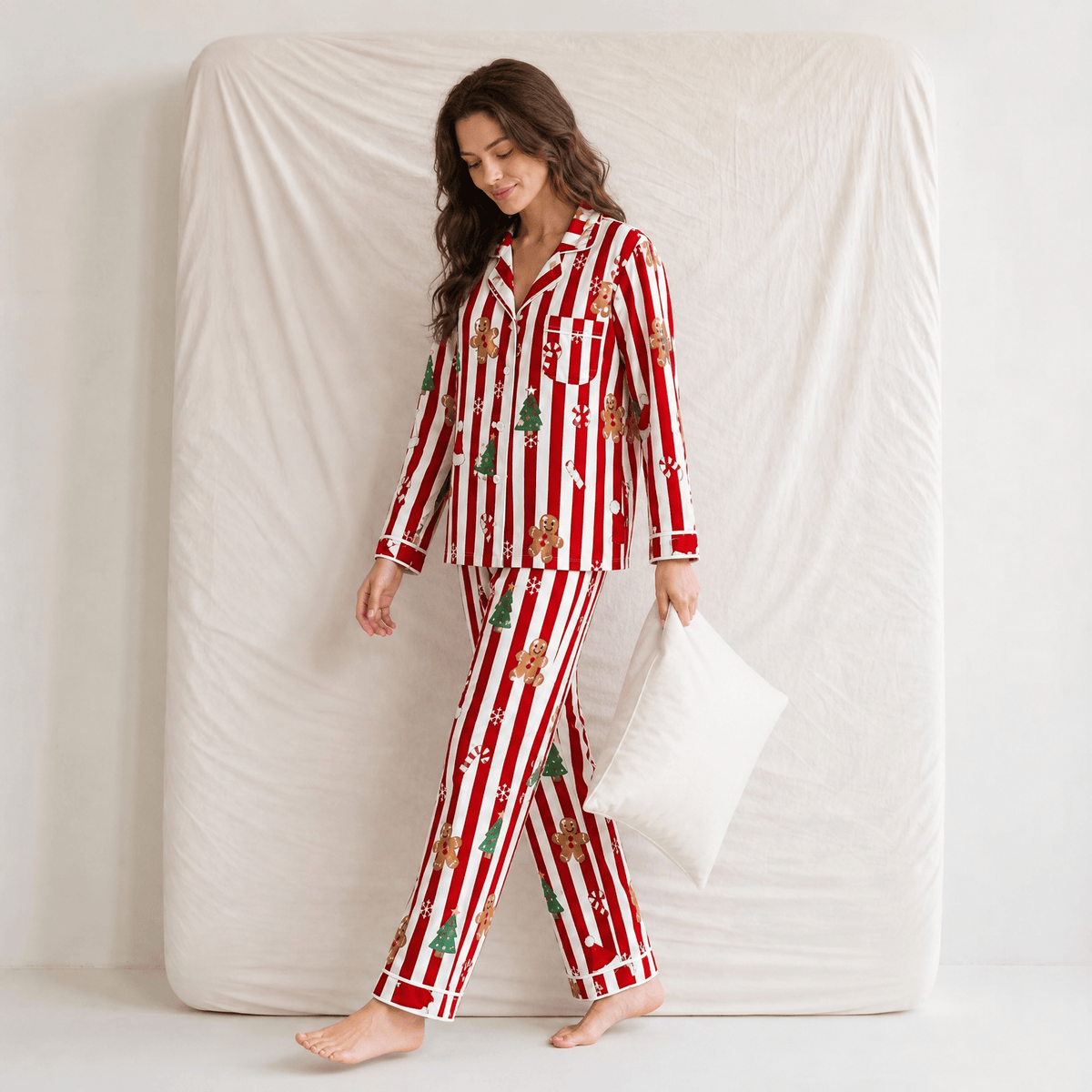 Pyjama Femme Noël Rayures