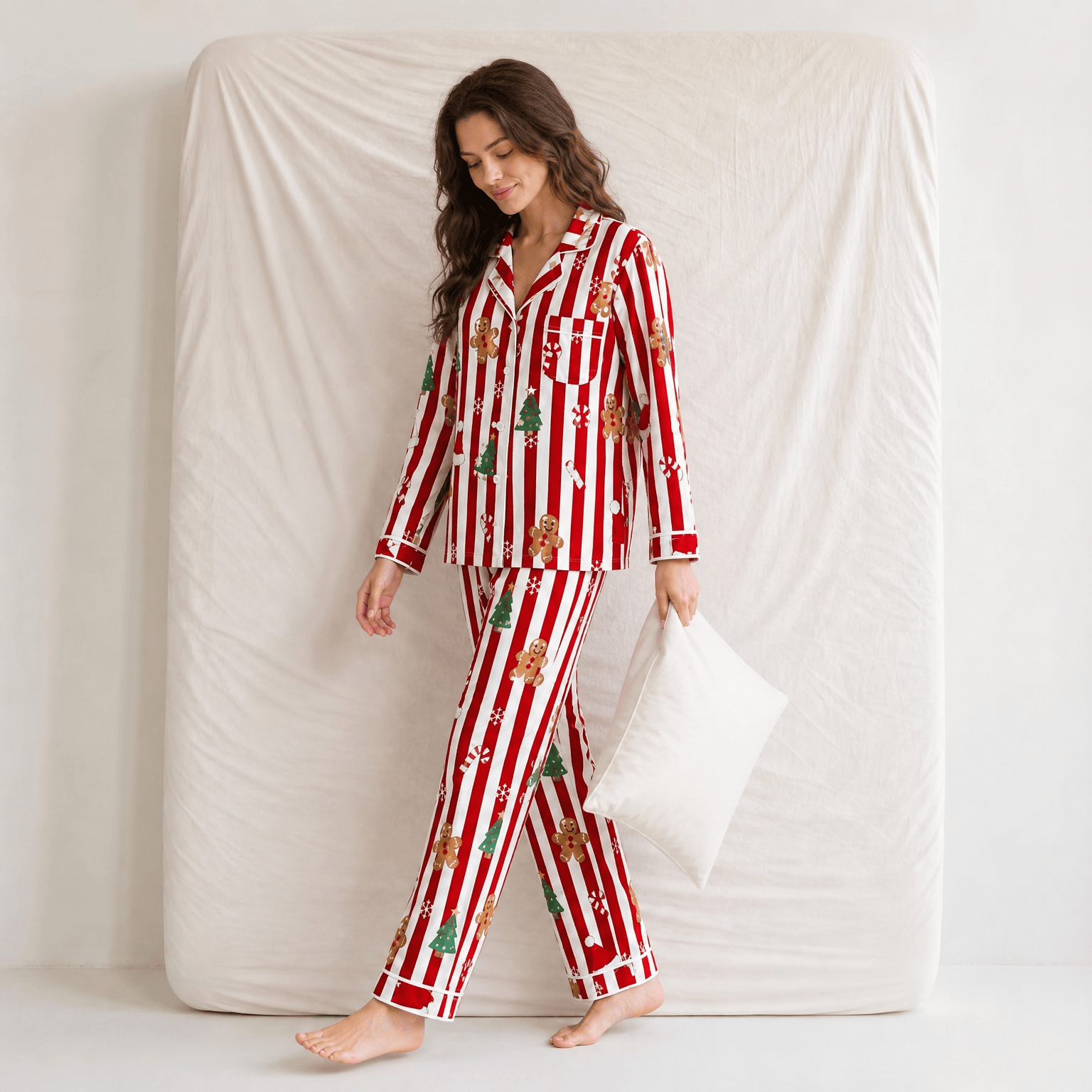 Pyjama Femme Noël Rayures