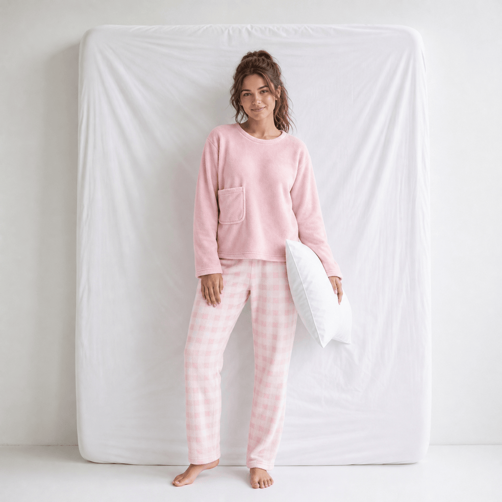 Pyjama Femme Polaire Rose