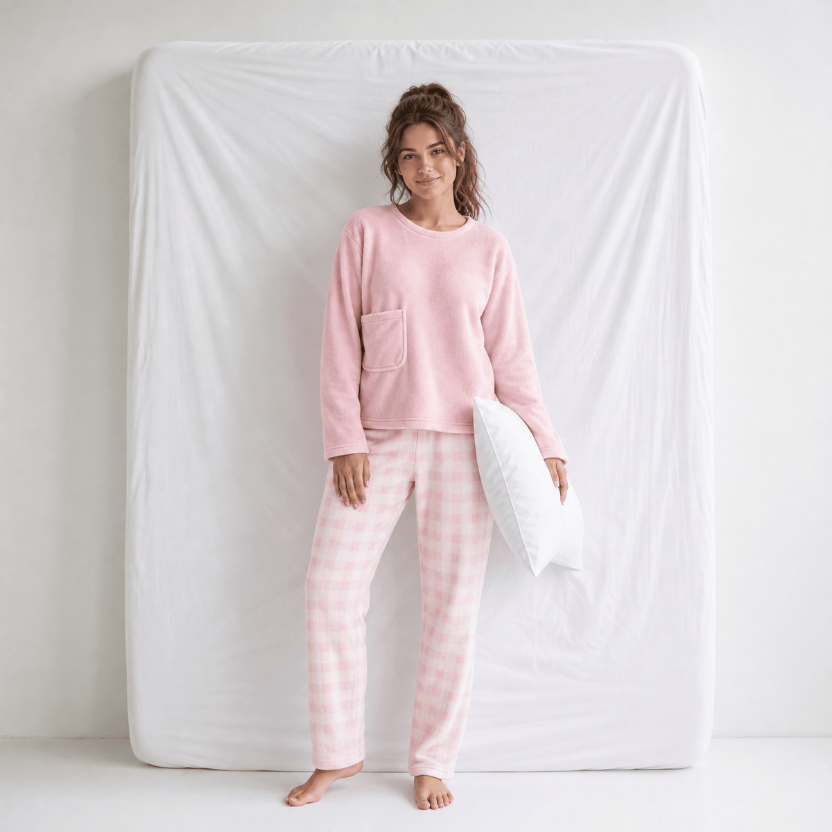 Pyjama Femme Polaire Rose