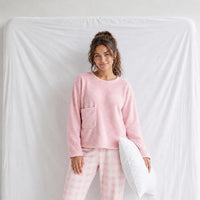 Pyjama Femme Polaire Rose
