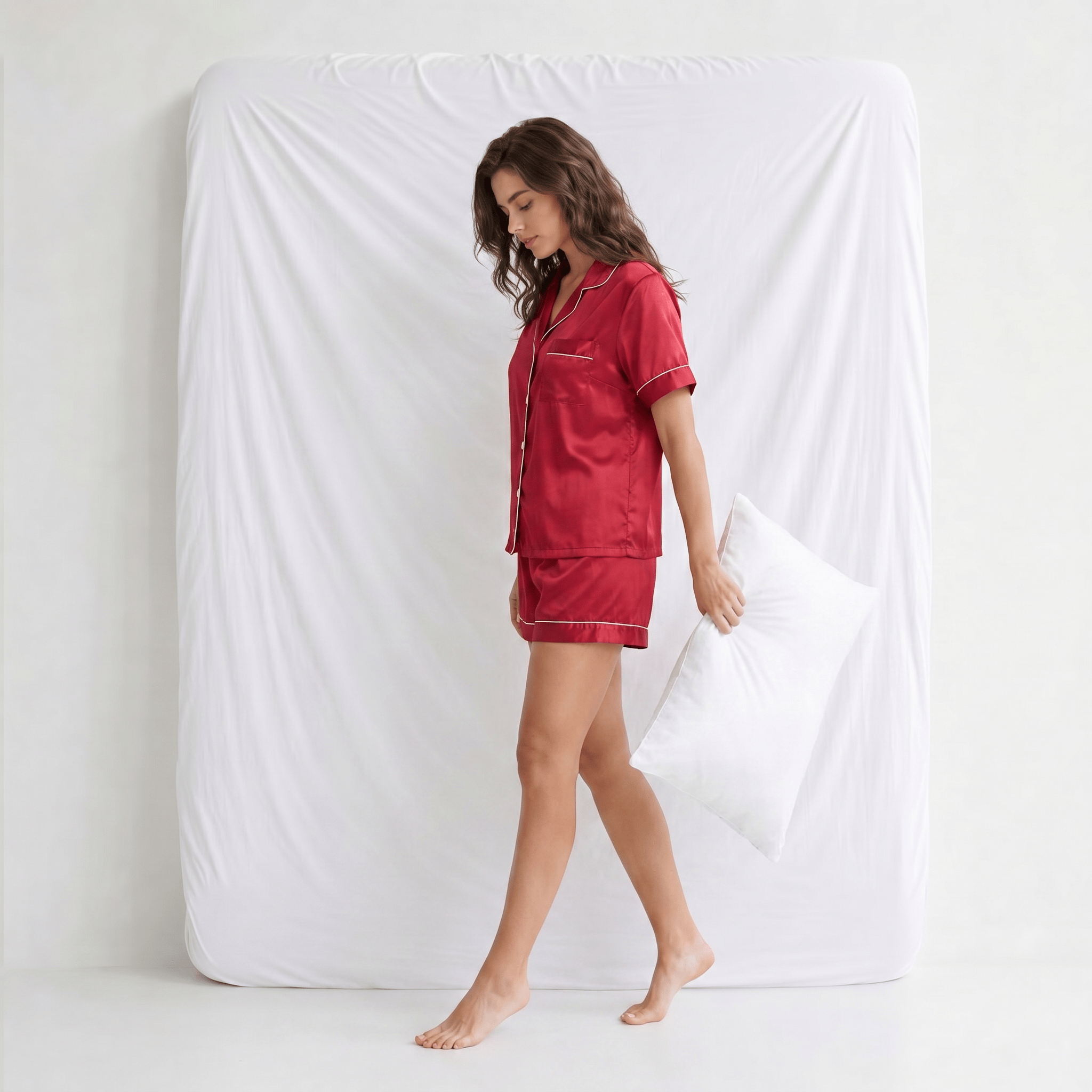 Pyjama Femme Satin Boutonné