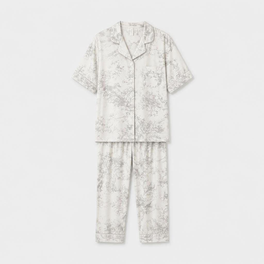 Pyjama Femme Satin Gris