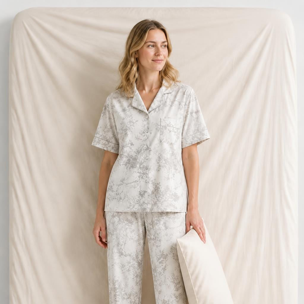 Pyjama Femme Satin Gris