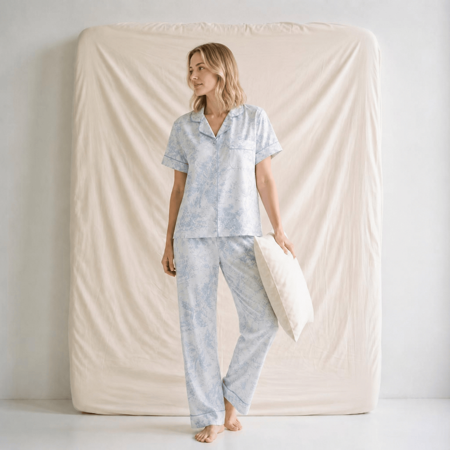 Pyjama Femme Satin Manches Courtes
