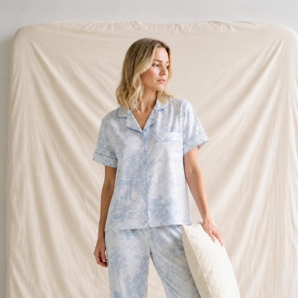 Pyjama Femme Satin Manches Courtes