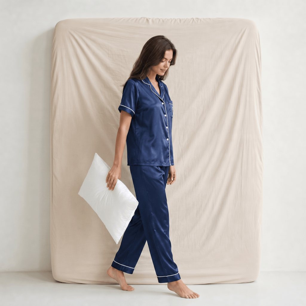 Pyjama Femme Satin Manches Courtes