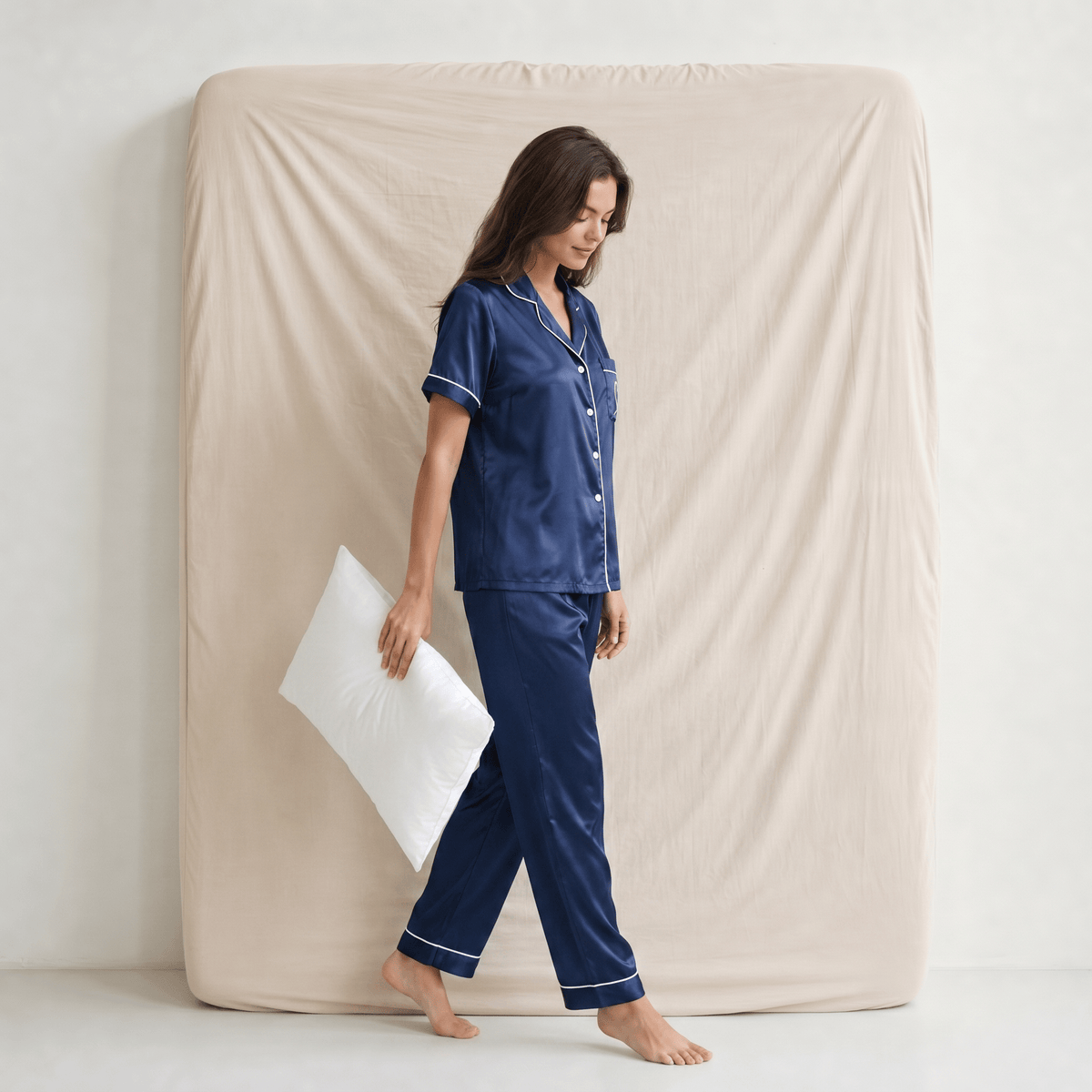 Pyjama Femme Satin Manches Courtes