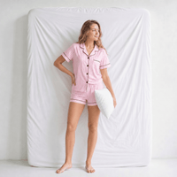 Pyjama Femme Satin Rose à Rayures