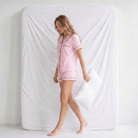Pyjama Femme Satin Rose à Rayures