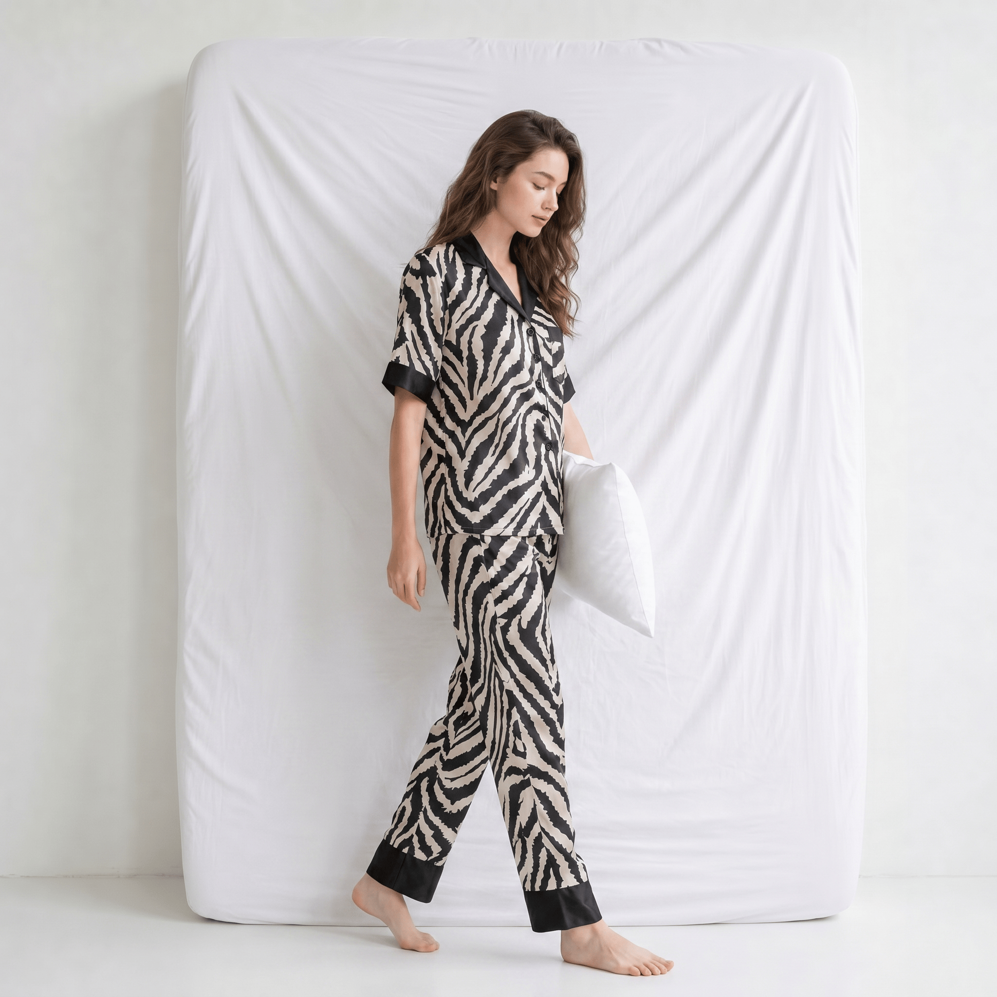 Pyjama Femme Satin Zèbre