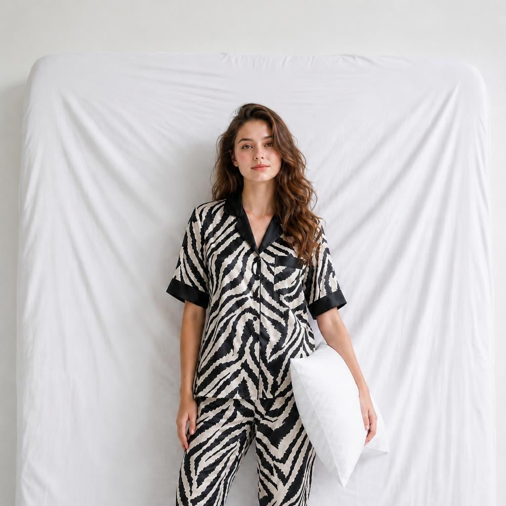 Pyjama Femme Satin Zèbre