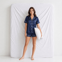 Pyjama Femme Satiné Bleu Marine