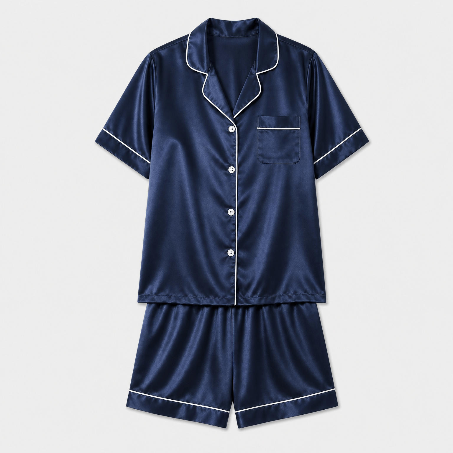 Pyjama Femme Satiné Bleu Marine