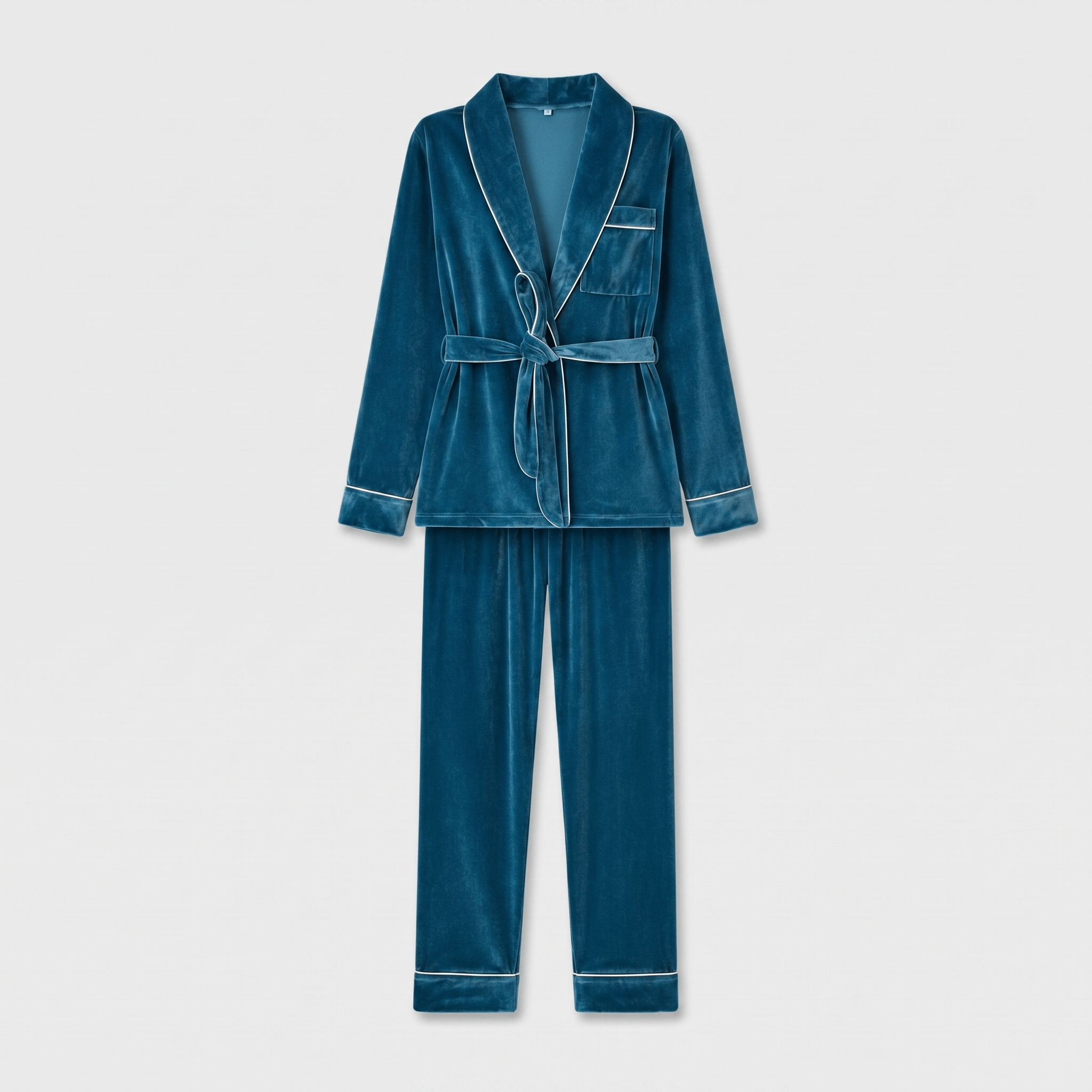Pyjama Femme Velours Bleu Canard